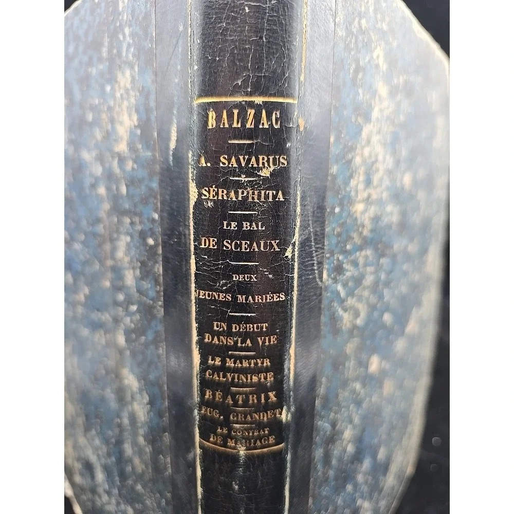 Antique French Book Balzac Savarus Seraphita Sceaux Paris 1839 Cavinieste Vtg